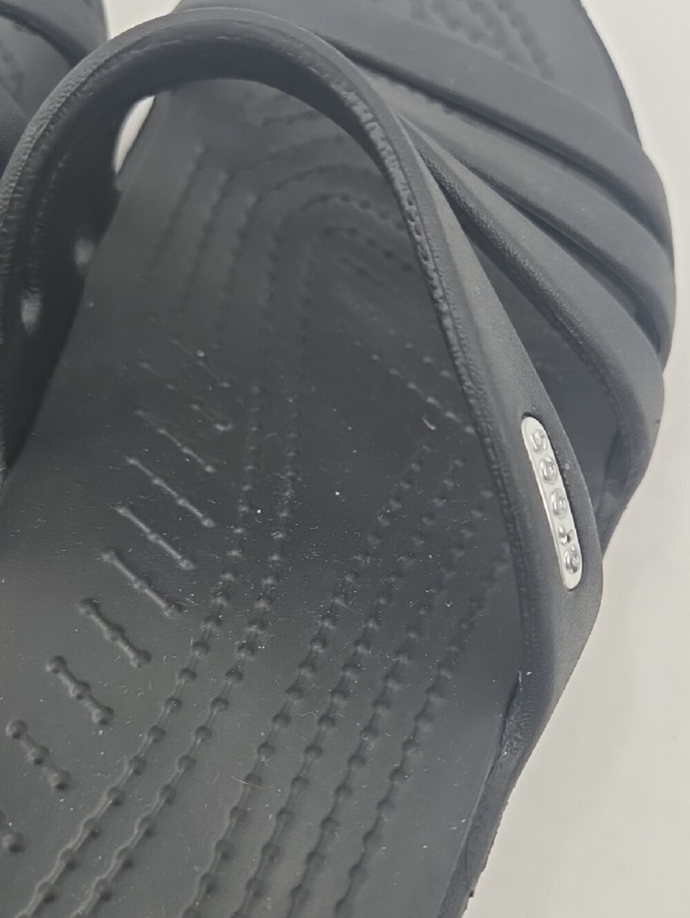 Black CROCS Strappy Slide Sandals - Picture 15 of 16